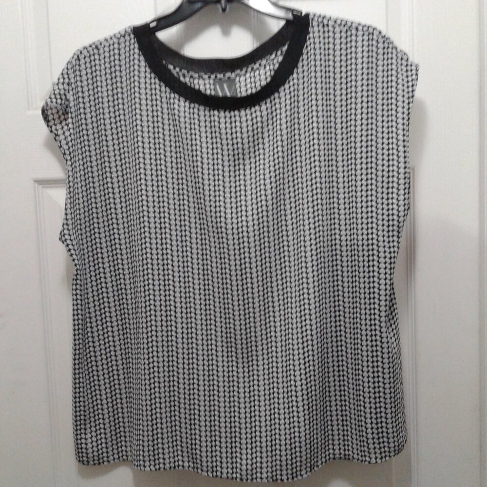 Worthington XXL Black/White Sleeveless Shirt